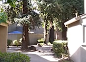 Thumbnail 15 of 19 - Colonial Farms Apartments - Concrete walkway to apartment building between other buildings