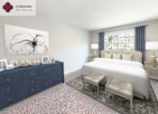 Thumbnail 23 of 39 - A bedroom with a large bed, a dresser, and a painting of a flower at Mission Hills, Camarillo, 93012