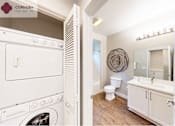 Thumbnail 22 of 39 - A white washing machine is in a small laundry room at Mission Hills, Camarillo, 93012