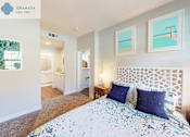 Thumbnail 28 of 39 - A bedroom with a large bed and two pictures on the wall at Mission Hills, Camarillo, 93012
