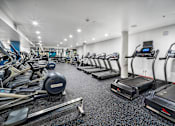 Thumbnail 25 of 34 - A gym with treadmills, elliptical machines, and other exercise equipment at Esprit Marina del Rey, 90292