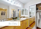 Thumbnail 13 of 24 - A bathroom with a counter top and a mirror at Marina Harbor, California, 90292