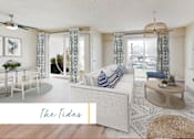 Thumbnail 11 of 24 - A living room with a white couch and a wooden coffee table at Marina Harbor, California, 90292