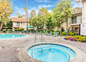 Thumbnail 2 of 16 - Pool and Hot tub at Village Pointe Apartments, Northridge, CA