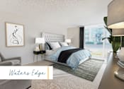 Thumbnail 7 of 24 - A bedroom with a bed, chair, and lamp at Marina Harbor, California, 90292