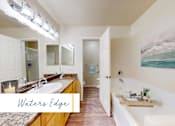 Thumbnail 8 of 24 - A bathroom with a large mirror and a bathtub at Marina Harbor, California, 90292