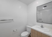 Thumbnail 48 of 50 - a bathroom with a sink toilet and a mirror
