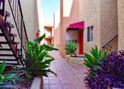 Thumbnail 6 of 18 - Red tile walkway and vibrant foliage