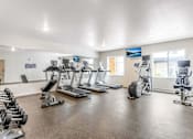 Thumbnail 6 of 12 - the gym with treadmills and other exercise equipment at the belgard apartments at Parks Residential - Denver, Centennial, 80111