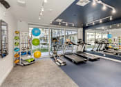 Thumbnail 9 of 22 - A gym with treadmills, weights, and exercise balls.at The 89 on Hayden, Scottsdale  