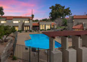 Thumbnail 2 of 36 - an aerial view of a swimming pool at dusk at Glen Brae, Glendale