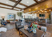 Thumbnail 36 of 54 - A large open space with a wooden ceiling and a sign that says "Morris".