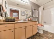 Thumbnail 27 of 36 - a bathroom with a sink and a toilet at Montage at Pecos Ranch Apartments, Chandler, AZ