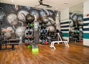 Thumbnail 17 of 19 - Gym with Free Weights at Apartments near ASU