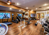 Thumbnail 24 of 31 - Full Gym with Free Weights at SLC Apartments for Rent