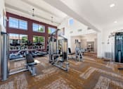 Thumbnail 16 of 24 - Pulley Weight Machines in Tall Ceiling Gym at ABQ Apartments