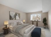 Thumbnail 2 of 23 - a bedroom with a bed and a window