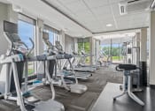 Thumbnail 5 of 42 - a room filled with cardio equipment and a large window