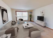 Thumbnail 6 of 19 - a living room with a couch and a coffee table
