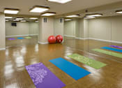 Thumbnail 19 of 32 - Yoga studio with large mirrors, yoga mats, and exercise balls