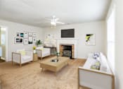 Thumbnail 7 of 19 - Clubroom With Smart Tv And Fireplace at Hyde Park Townhomes, PRG Real Estate Management, Chester