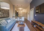 Thumbnail 24 of 31 - One Bedroom Model - Overview of Floor Plan at District at Medical Center, San Antonio