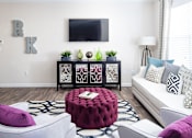 Thumbnail 9 of 31 - Living Room with Television at Manchester Place Apartments, Lithia Springs, GA, 30122