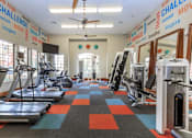 Thumbnail 15 of 30 - a gym with cardio machines and weights in a large room with windows