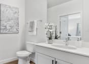 Thumbnail 1 of 17 - Bathroom with modern fixtures at Panton Mill Station Apartments,J Street Property Services, LLC, South Elgin, Illinois