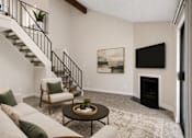 Thumbnail 5 of 26 - The Living Room at Hilltop View Apartments