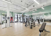 Thumbnail 9 of 45 - Step into the newly revamped gym at The Michael B apartments - where every workout feels like a breath of fresh air.at The Michael B Townhomes and Flats, Las Vegas, NV
