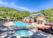 Thumbnail 23 of 28 - Sparkling swimming pool and soothing spa at Crooked Oak at Loma Verde Preserve, California, 94949