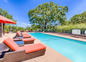 Thumbnail 25 of 28 - Pool side relaxing area at Crooked Oak at Loma Verde Preserve, California, 94949