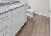Thumbnail 15 of 41 - Guest Bathroom with lots of storage and a soaking tub