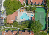 Thumbnail 45 of 48 - arial view of the tennis courts and tennis court at La Serena, California