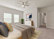Thumbnail 10 of 41 - Primary Bedroom with Ceiling fans and extra Windows