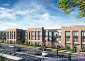Thumbnail 1 of 33 - a rendering of a building with a street in front of it at Link Apartments® Broad Ave, Tennessee