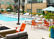 Thumbnail 15 of 44 - Poolside Gas Fire Pit at Link Apartments Innovation Quarter, Winston Salem