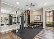 Thumbnail 13 of 30 - the retreat at thousand oaks gym with free weights and mirrors