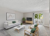 Thumbnail 6 of 21 - the living room of an apartment with a white couch and chairs
