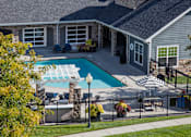 Thumbnail 31 of 34 - Areal View of Pool at Stone Cliff Apartments