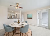 Thumbnail 1 of 22 - Carpeted Living Area at Del Norte Place Apartment Homes, El Cerrito, 94530