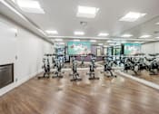 Thumbnail 30 of 40 - the gym has a large number of exercise bikes in it