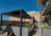 Thumbnail 19 of 26 - a pergola on a patio in front of a building
