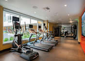 Thumbnail 9 of 24 - fitness center with cardio equipment and large windows