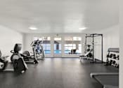 Thumbnail 15 of 25 - A spacious gym with a variety of equipment including treadmills, weights, and exercise machines. at Chateau La Fayette, California, 90057