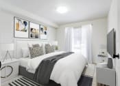 Thumbnail 37 of 52 - a bedroom with a bed and a window  at Delano, Redmond, WA 98052