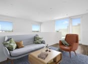 Thumbnail 4 of 11 - 2 Bedroom Loft living room at The Lucky Apartments, Culver City, 90066