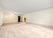 Thumbnail 5 of 18 - A spacious room with a carpeted floor and white walls.