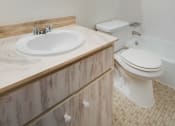 Thumbnail 11 of 13 - a bathroom with a sink toilet and a mirror